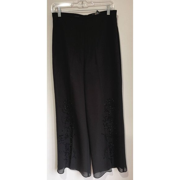 Vintage Sandra Darren Jeweled High Waisted Wide Leg Pants Womens Size 8 Cocktail - Picture 1 of 8